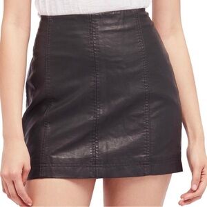 Free People Leather Mini Skirt, Size 0